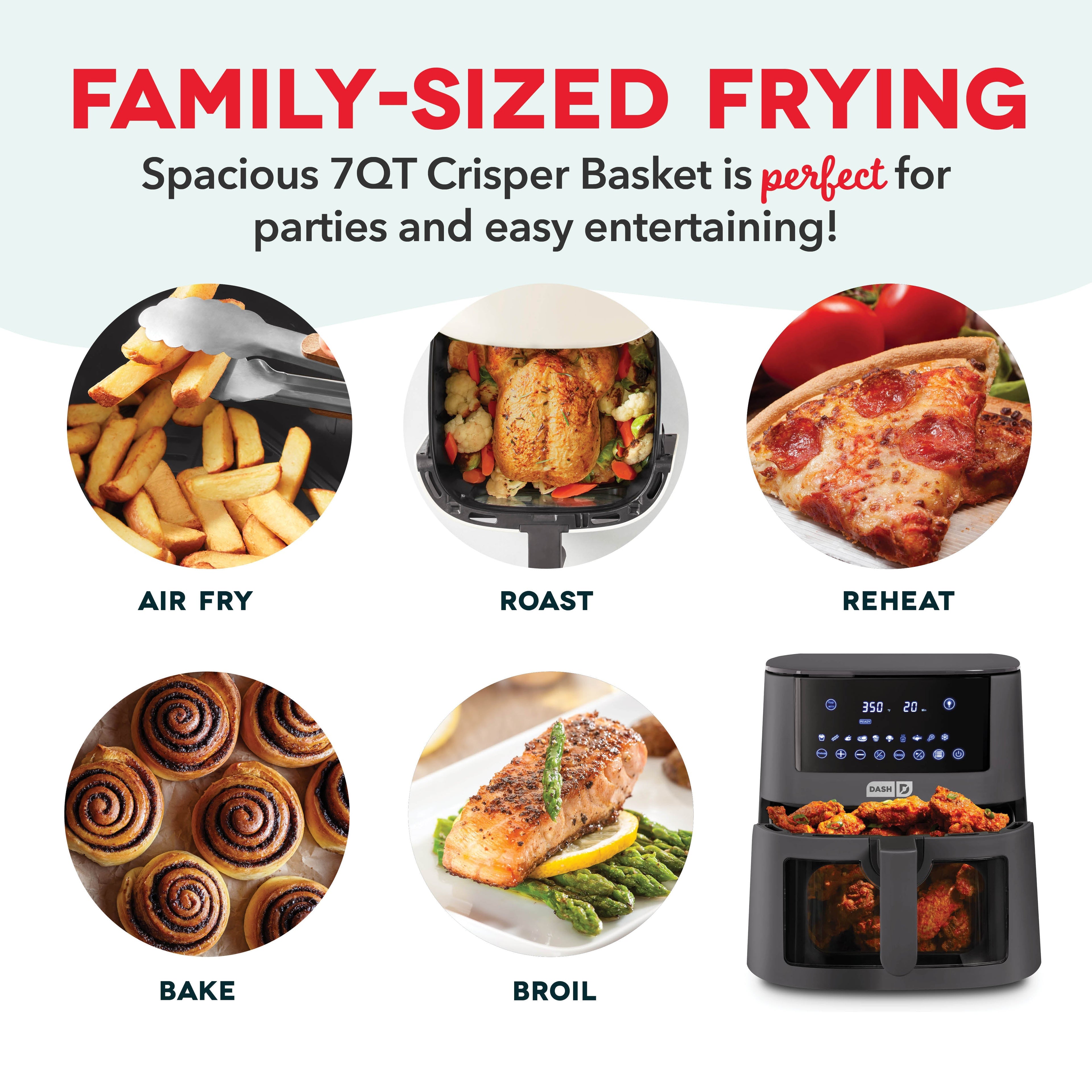 7qt Clear View Digital Air Fryer